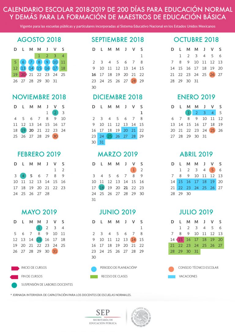 Calendario escolar SEP 20182019 Estos son los días de vacaciones